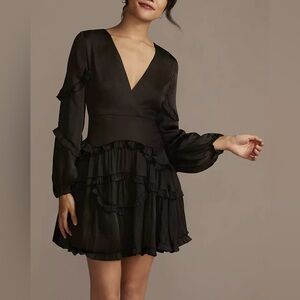 DB Studio Black Ruffle Mini Dress Cocktail Party Attire